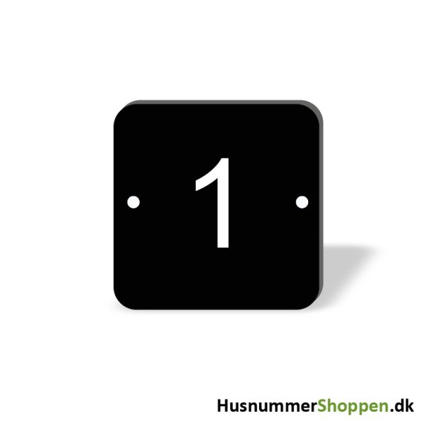 Husnummer skilte 8x8 cm, sorte