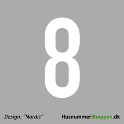 Husnummer 'Nordic' - 70 cm hvid