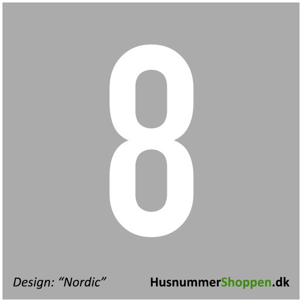Husnummer 'Nordic' - 70 cm hvid